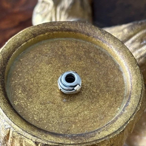 Pandora Two Tone 14K Gold Silver Twisted Rope Charm - Picture 9 of 15